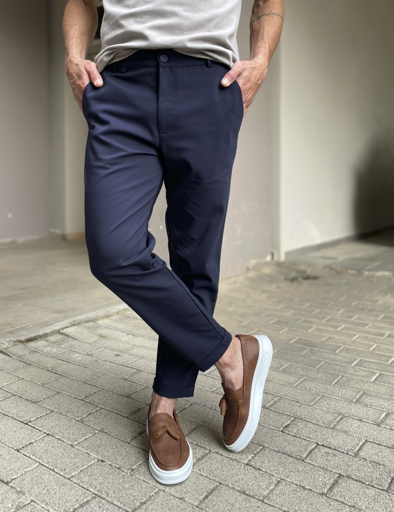 Ben Tailor Ανδρικό μπλε υφασμάτινο παντελόνι Kowalski 0398S φωτογραφία